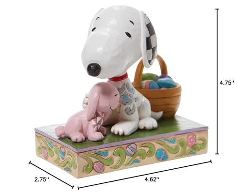 Enesco Peanuts by Jim Shore Snoopy with Bunny and Easter Basket Figurine, 4.75 Inch, Multicolor