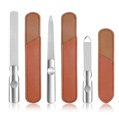 Tiesome 3-Piece Stainless Steel Metal Nail File Set for Thick Toenails