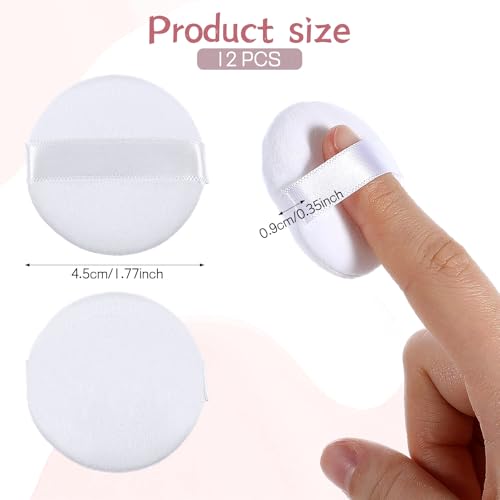 Tiesome Mini Finger Powder Puffs 12 Pcs Soft Makeup Sponges White