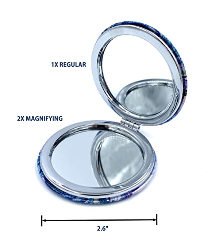 Aeisage Van Gogh Irises Pocket Mirror - Double Sided Small Travel Makeup Mirror