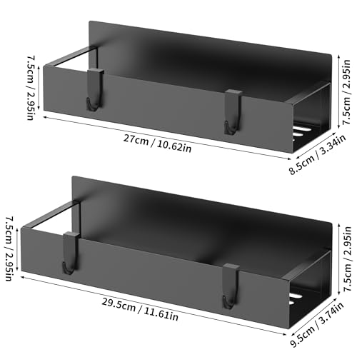 Magnetic Spice Rack for Refrigerator - 2 Pack Black Organizer