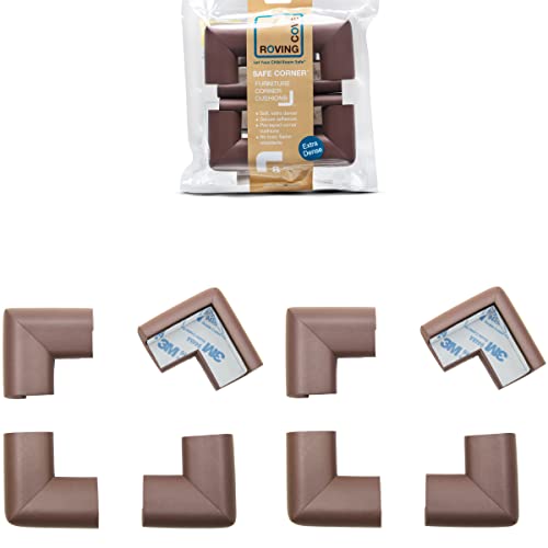 Roving Cove Baby Proof Corner Protector - Coffee Brown, 8 Large Pre-Taped Corners