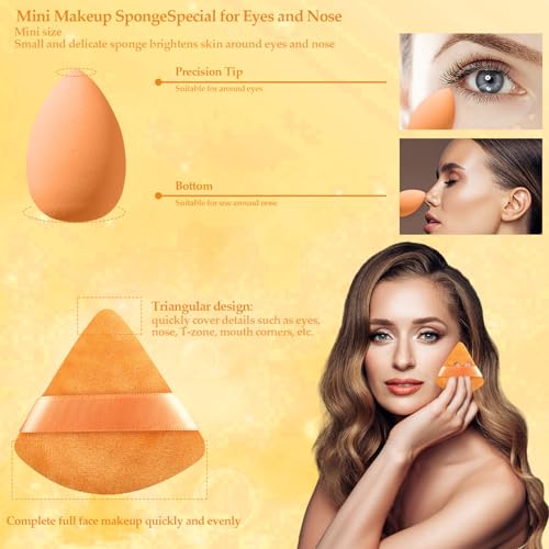 Auroray 14-Piece Makeup Sponge Set and Powder Puff Kit