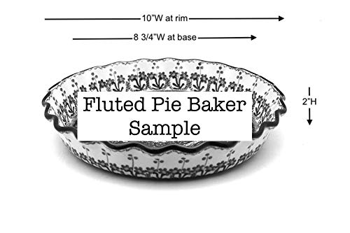 Polish Pottery Baker - Pie Dish - Fluted - Silver Lace