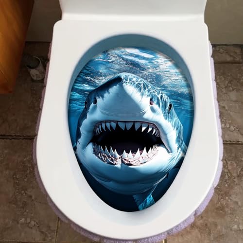 Shark Toilet Decoration Sticker - Waterproof Self-Adhesive Decal