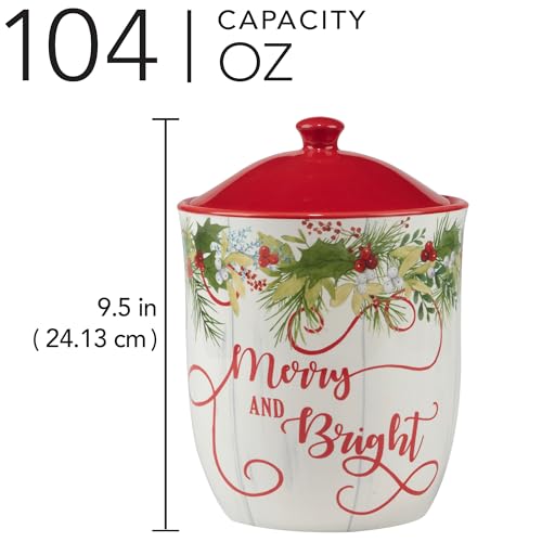 Certified International Winter Greens Biscuit Jar