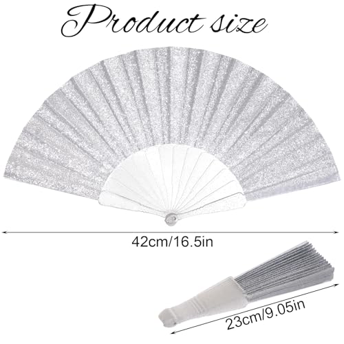 Yolyoo Glitter Folding Hand Fan for Weddings & Festivals