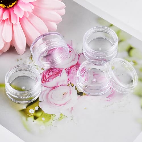 Clear Plastic Cosmetic Jars with Screw Lids 5g Travel Pots 12 Pcs