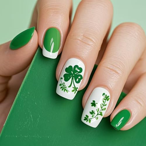 St. Patrick's Day Clover Nail Art Stickers - 3 Sheets Self-Adhesive Decals