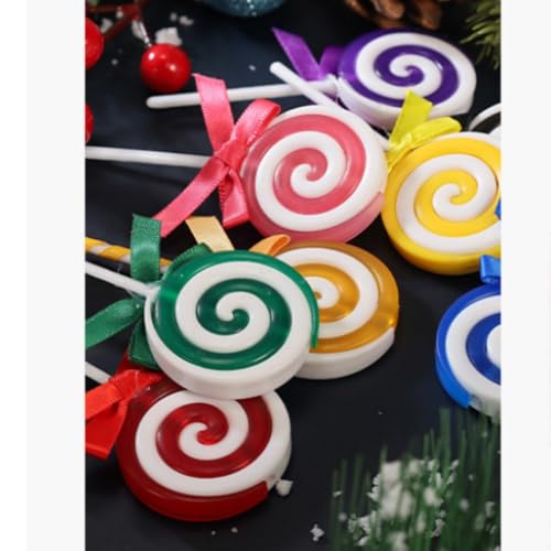 Pink Christmas Candy Cane Decorations - 12 Pack Plastic Hanging Ornaments