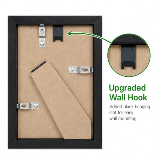 LunaFryndge 4x6 Picture Frame - Black Plastic, Wall & Tabletop Display