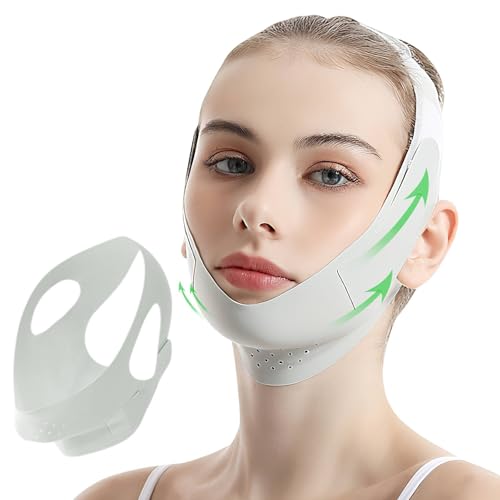 Reusable Facial Lifting Belt V-Line Mask & Chin Strap (Green)