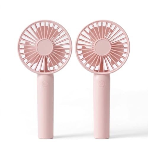 Linlinwill Portable Handheld Fan 2-Pack, USB Rechargeable Mini Desk Fan