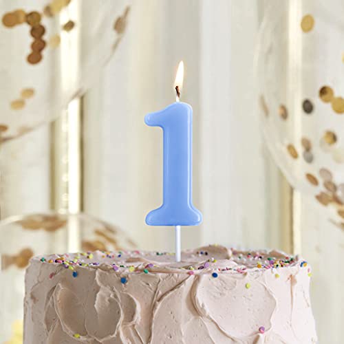 Blue Number 4 Birthday Candle 2.76 Inch Cake Decoration for Party