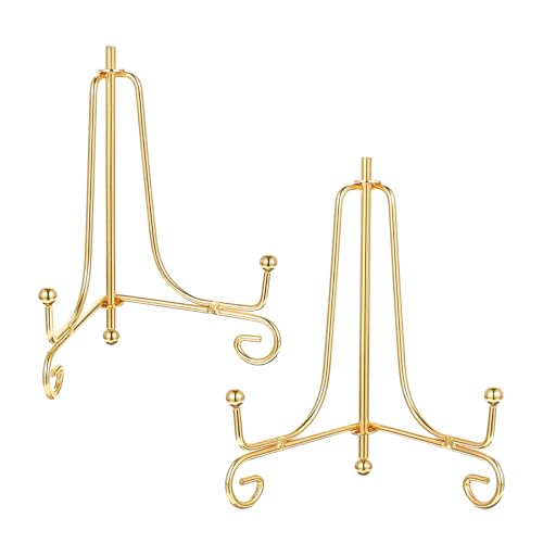 2PCS Gold Plate Stand 4 Inch Small Easel Display Holder