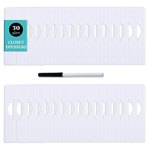 30 Slim Closet Dividers for Clothes - Customizable Size Organizers