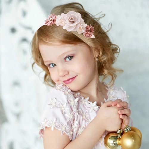 Ainvhh 2 PCS Rose Flower Headband Boho Floral Hair Band Crown for Women