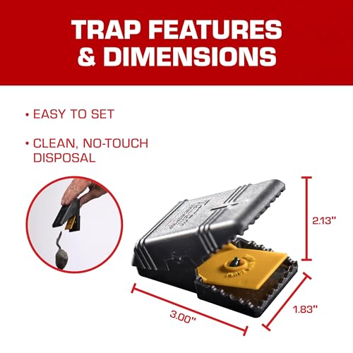 Tomcat Mouse Snap Trap 4-Pack - Effective, No-Touch Disposal