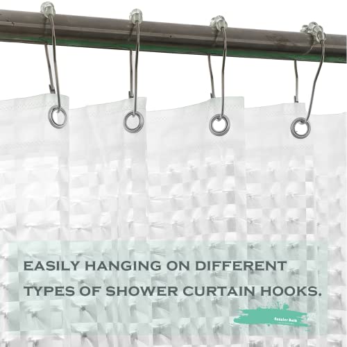Eazzier Bath 72x72 Inch Crystal Clear Shower Curtain Liner - Lightweight, Water-Repellant with Rustproof Grommets & Weighted Magnets