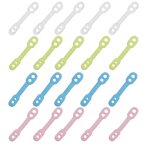 20 Pack Silicone Windproof Clothes Hanger Clips - Non-Slip Locking Straps