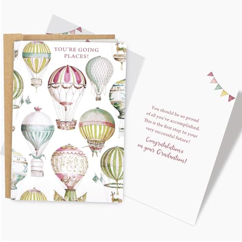 Hot Air Balloon Graduation Card - Uplifting Congrats for Any Graduate