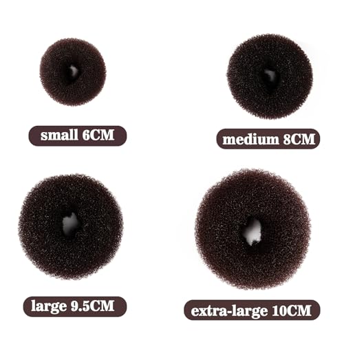 MAQIHAN Hair Donut Bun Maker Kit with Clips - 5 Sizes