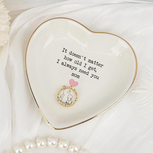 Heart-Shaped Mom Ring Dish - 'I Always Need You' Ceramic Trinket Holder