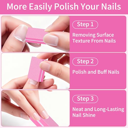 MixPeak 50 Pcs Mini Nail Buffers - 100/180 Grit Sponge Files for Acrylic and Natural Nails
