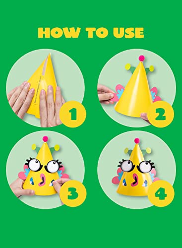 JOYIN 12 Sets Animal Theme Party Hats for Kids - Craft Activity Kits (5" x 5" x 7")