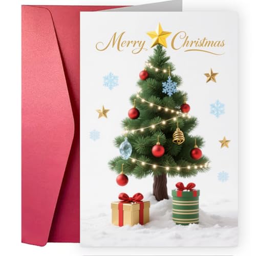 QLIYLIN Christmas Cards - 5x7 Blank Holiday Greeting Card with Envelope