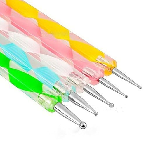 Goliton 5-Piece Nail Art Dotting Pen and Embossing Stylus Tool Set