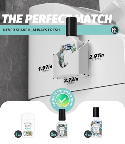 White Toilet Spray Holder for Poo Pourri | 1-4 fl oz Adhesive Organizer