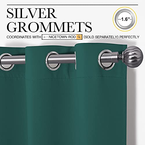NICETOWN Thermal Blackout Curtains - Hunter Green, 42"W x 63"L, Set of 2