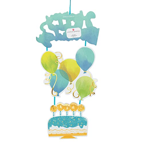 American Greetings Hanging Birthday Card with Metallic Details