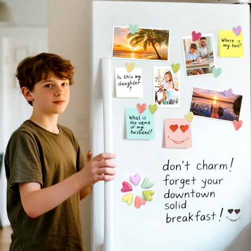 24pcs Multi Color Heart Fridge Magnets - Cute Decorative Set