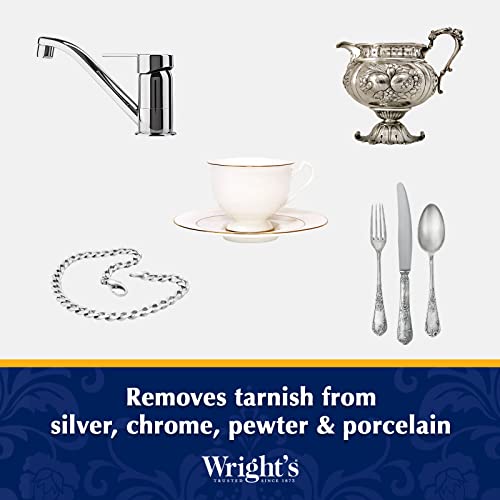 Wright's Silver Cleaner and Polish Cream, 8 oz - Ammonia-Free Metal Polish