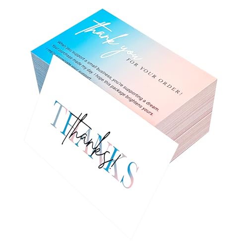 Elegant Gradient Thank You Cards - Pack of 100, Durable Design
