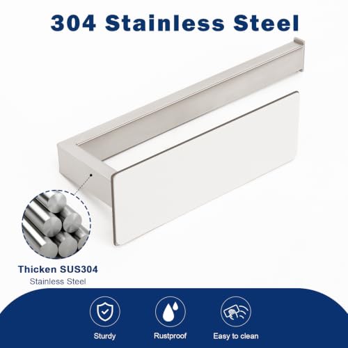 NearMoon 9-Inch Self-Adhesive Towel Holder - Brushed Nickel Stainless Steel