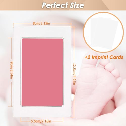 LelonHo 4 Pack Pink Inkless Baby & Pet Handprint Footprint Kit with 8 Cards