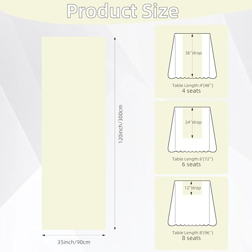 Light Beige Cheesecloth Table Runner 35x120in - Elegant Home Décor
