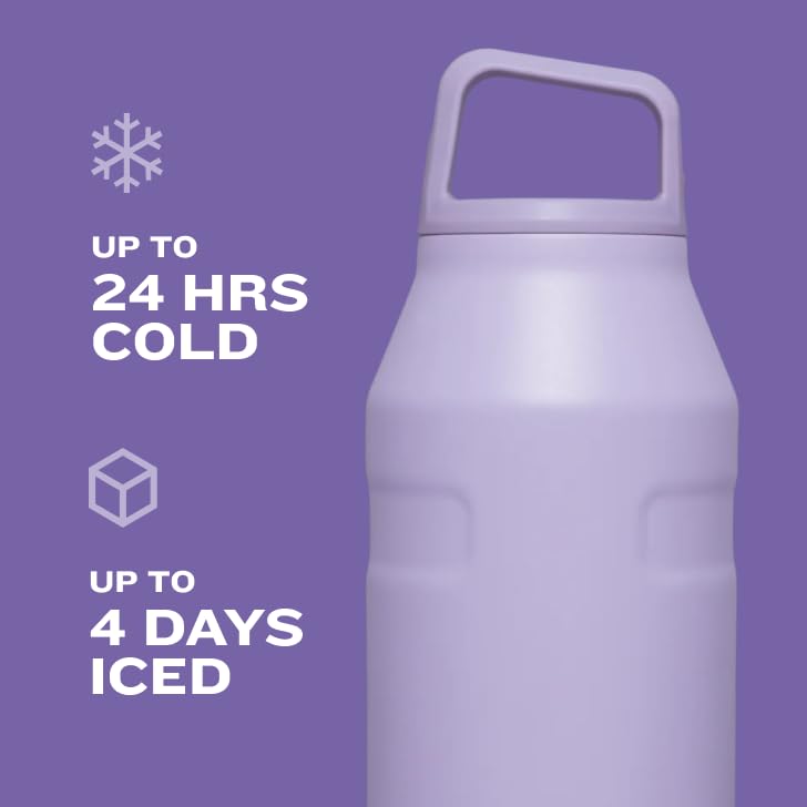 STANLEY IceFlow Cap and Carry Water Bottle 50 oz | Wide Mouth Twist Lid | Lightweight and Leakproof for Travel and Sports | Insulated Stainless Steel | BPA-Free | Black Glimmer