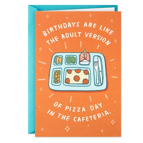 Hallmark Funny Birthday Card - Pizza Day Design, Orange