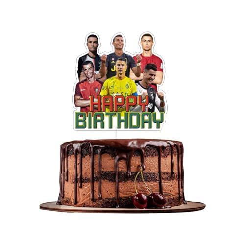 Soccer Cake Decorations - 25pcs Set with Cupcake Toppers & Cake Topper