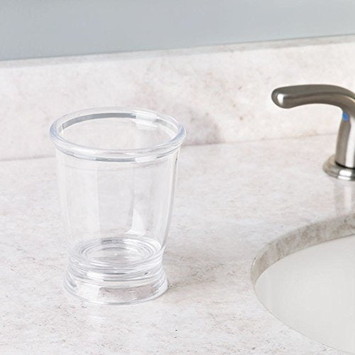 iDesign Franklin Bathroom Tumbler and Toothbrush Holder, Clear, 1-Pack