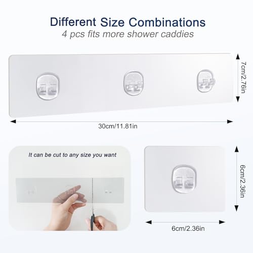 ORD OF SP 4-Pack Adhesive Shower Hooks Replacement, Strong Bathroom Caddy Mounts
