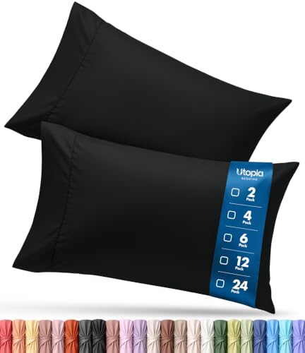Queen Size Black Pillow Cases Set of 2 - Ultra Soft Microfiber