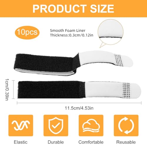 10PCS Buddy Finger Straps, 5.5X0.5'' Finger Buddy Straps Tape for Pinky Finger, Finger Tape & Finger Wrap for Swollen Finger Support Washable and Reusable