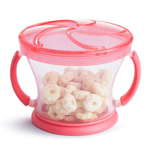 Munchkin Snack Catcher Toddler Snack Cup, Spill-Proof, 2-Pack, Pink/Purple