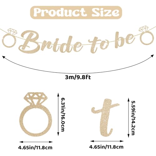 Bride To Be Banner - Pre-Strung Gold Glitter Wedding Decor