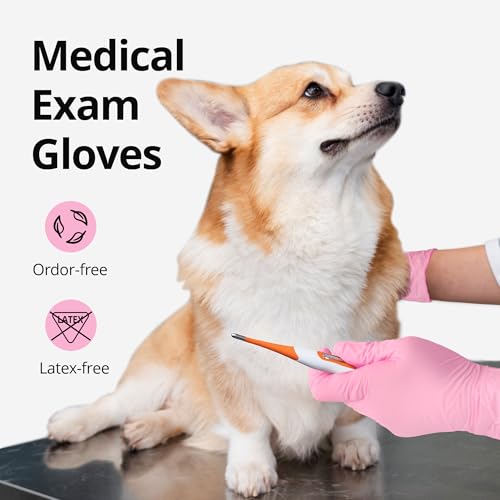 SwiftGrip Nitrile Exam Gloves, 4 Mil, Cherry Blossom, Medium (100 Count)